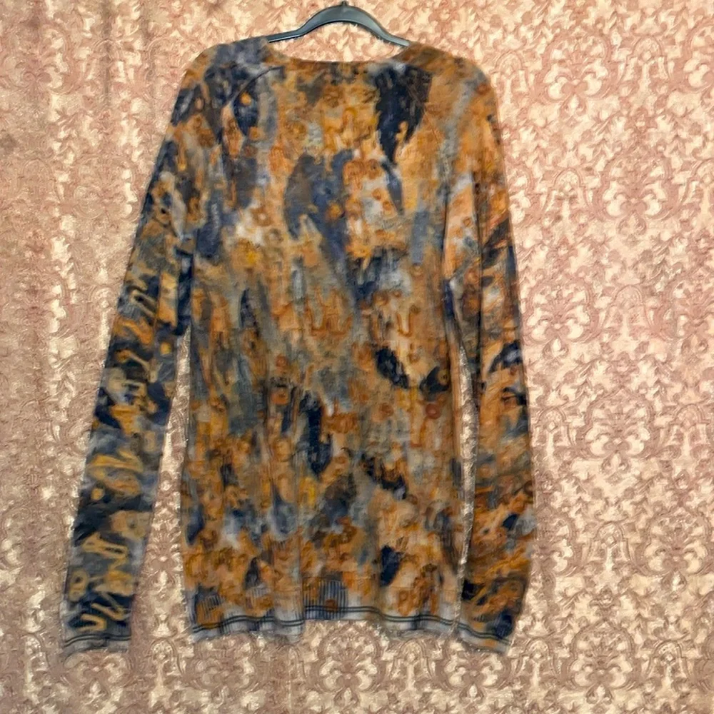 NWOT Michael Stars Brown & Blue Cardigan Sweater Dress.  Size XL. - Picture 2 of 5